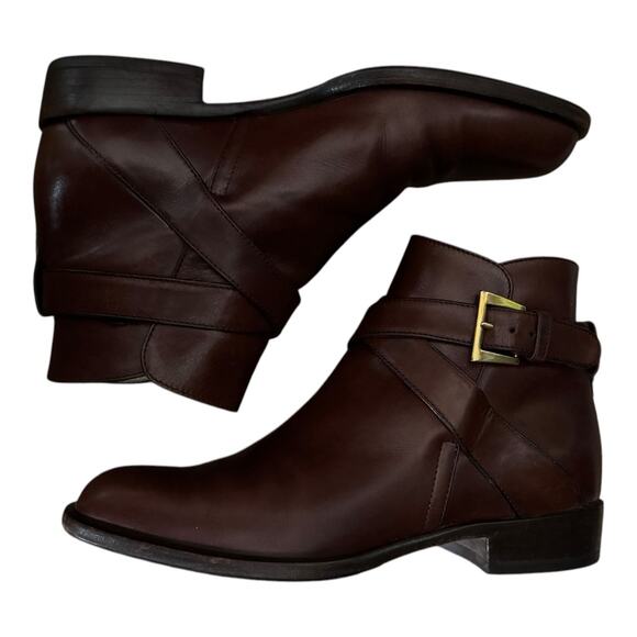 Bally Bickford Brown Leather Ankle Strap Boots Size 5½ M Made in Italy - Picture 2 of 16
